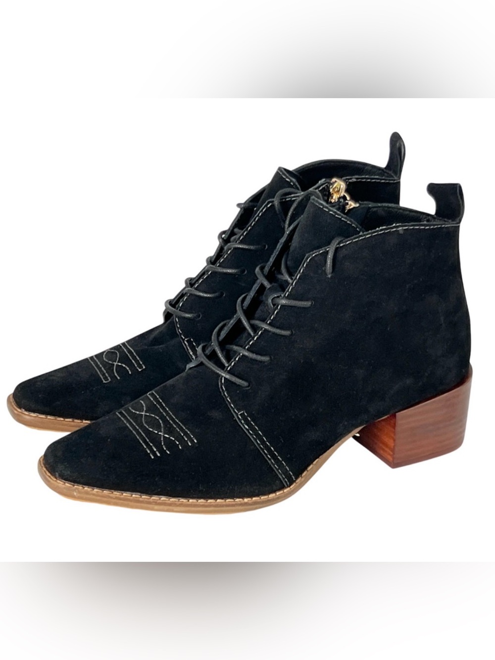NEW KELSI DAGGER BROOKLYN BLACK GETAWAY SUEDE WESTERN ANKLE BOOTS BOOTIE SZ 8